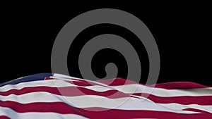 Liberia fabric flag waving on the wind loop. Liebersky embroidery stiched cloth banner swaying on the breeze. Half-filled black