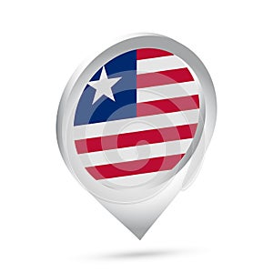 Liberia flag 3d pin icon