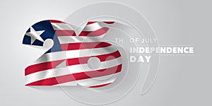 Liberia happy independence day greeting card, banner, vector illustration