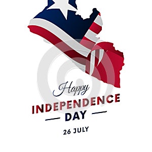 Liberia Independence day. Liberia map. Vector illustration.