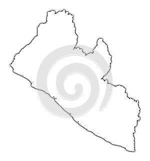 Liberia outline map