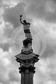 Libertas on top of a triumph column in Quito