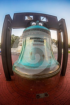 Liberty Bell replica in front of Union Station in Washington D.C