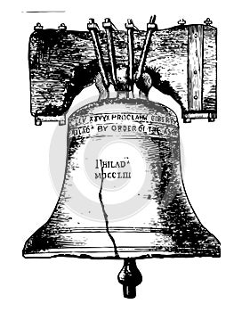 Liberty Bell vintage illustration