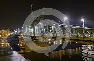 Liberty Bridge across the river Danube in Budapest, Hungary