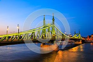 The Liberty Bridge in Budapest, Hungary