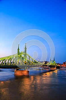 The Liberty Bridge in Budapest, Hungary