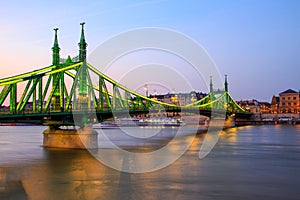 The Liberty Bridge in Budapest, Hungary