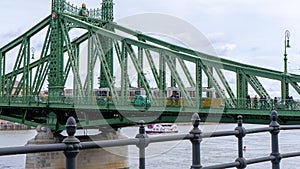 Liberty Bridge detail in Budapest, Hungary