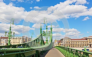 Liberty Bridge (green bridge) in Budapest