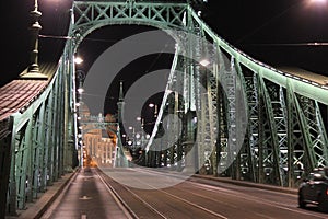 Liberty Bridge over the River Danube in Budapest, Hungary - photo by night photo