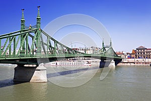 Liberty Bridge over Danube river in Budapest