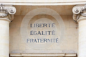 Liberty, Equality, and Fraternity words, french motto photo