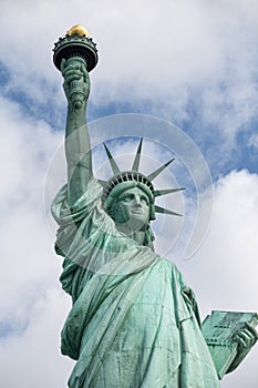 Liberty island and statue of liberty photo