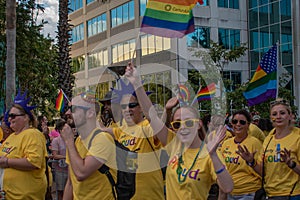 Liberty proud community in Come Out With Pride Orlando parade at Lake Eola Park area 86