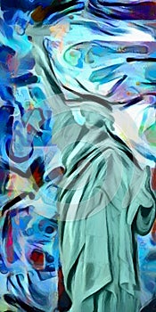 Liberty statue abstract