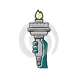 liberty statue color icon vector illustration