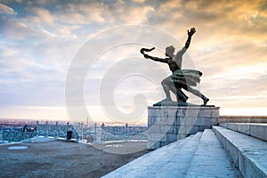 Liberty statue on Gellert Hill in Budapest, Hungary