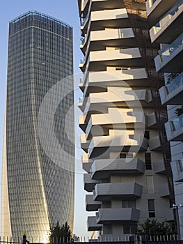 Libeskind buildings and Hadid tower at Citylife, Milan