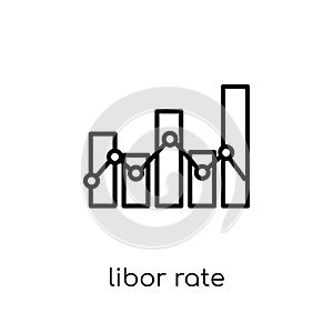 Libor rate icon. Trendy modern flat linear vector Libor rate icon on white background from thin line Business collection