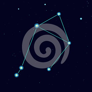Vector starry sky with constellation Libra