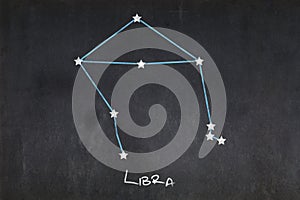 Libra constellation drawn on a blackboard