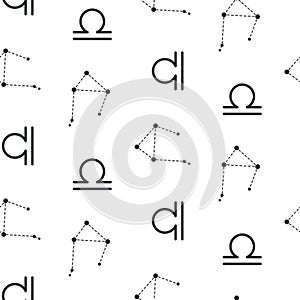Libra constellation seamless vector pattern.