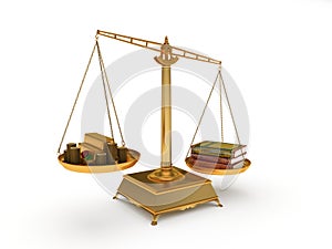 Libra 3d render in white background