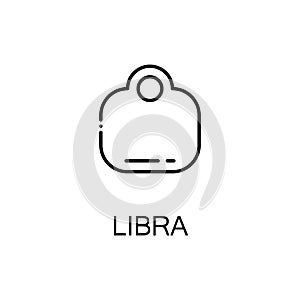 Libra flat icon or logo for web design