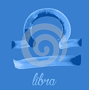 Libra icon of zodiac, Vector icon. astrological signs, colorful image of horoscope. Watercolour style