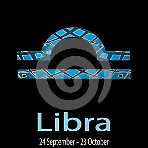 Libra. Ornamental decorative vector Zodiac sign. Astrological p