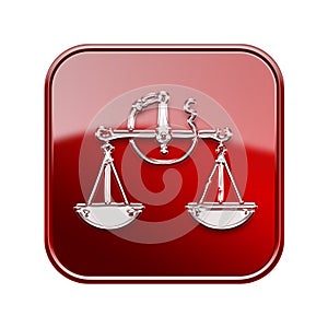 Libra zodiac icon red.