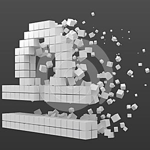 Libra zodiac sign shaped data block. version with white cubes. 3d pixel style vector illustration