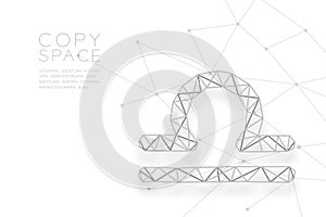 Libra Zodiac sign wireframe Polygon silver frame structure, Fortune teller concept design illustration