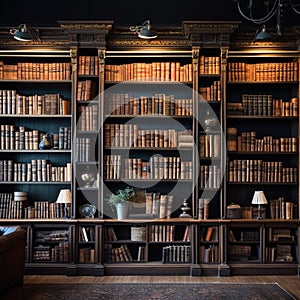Library allure Bookshelves filled with a treasure trove of knowledge