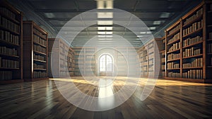 library blurred empty interior room