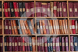 Library book shelves