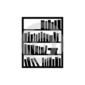 Library bookcase icon for apps and websites