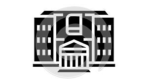 library building glyph icon animation