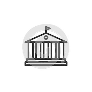 Library building line icon