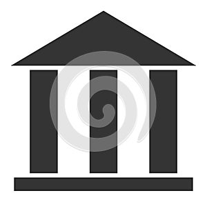 Library Building Raster Icon Flat Illustration