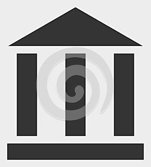 Library Building Raster Icon Illustration