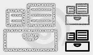 Library Catalog Vector Mesh 2D Model and Triangle Mosaic Icon