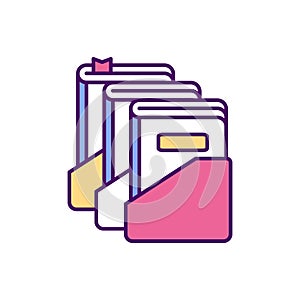 Library catalogue RGB color icon