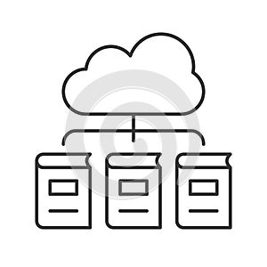 Library cloud computing concept icon vector illustration