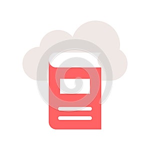 Library cloud computing concept vector illustration icon