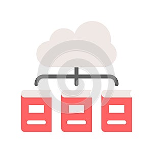 Library cloud computing concept vector illustration icon