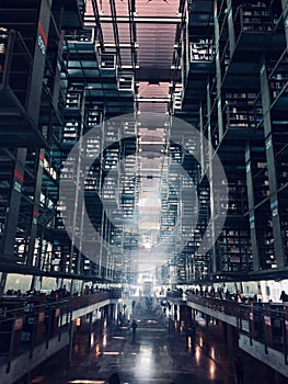 Library in the dark photo