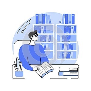 Library facilities isolated cartoon vector illustrations.