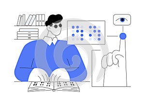 Library facilities isolated cartoon vector illustrations.